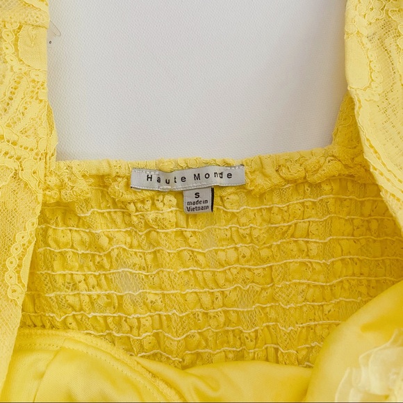 SOLD NWT Haute Monde Yellow Lace Bustier Corset Top - Picture 2 of 9